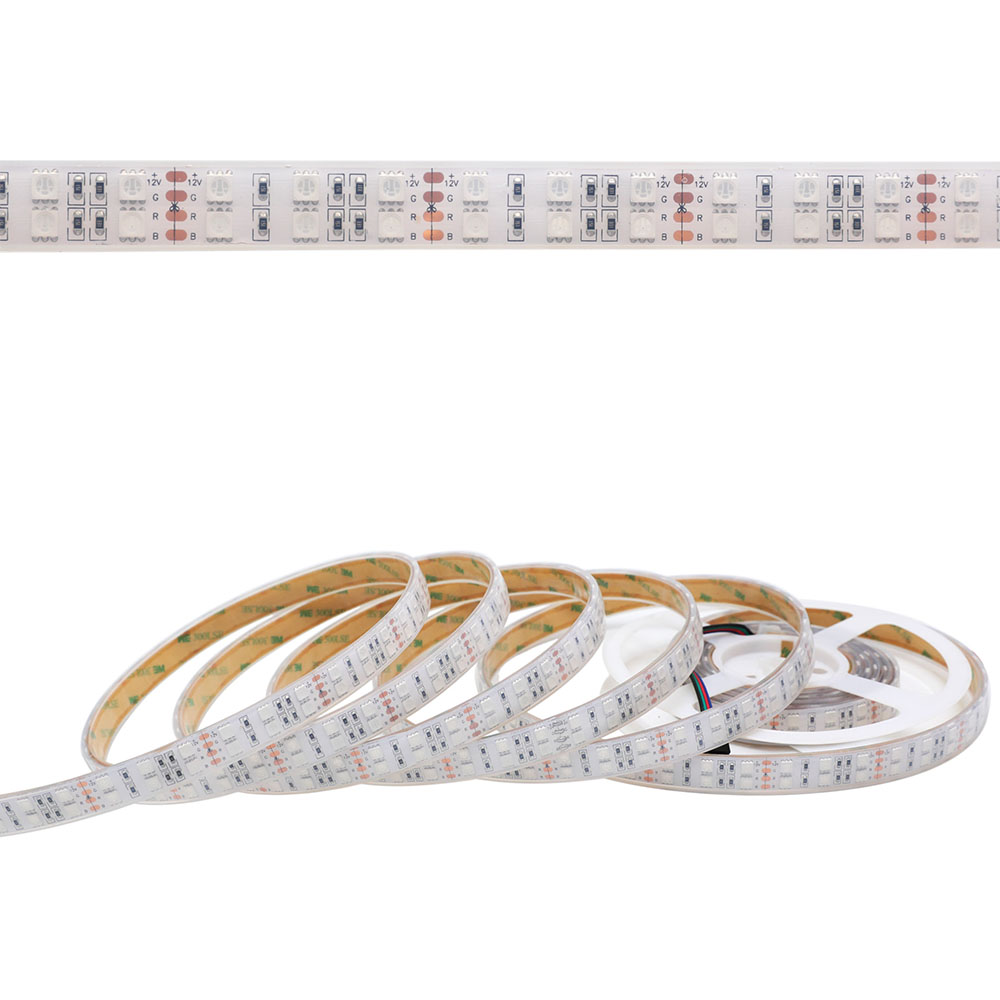 Dual Row RGB Waterproof LED Strip Lights - 24V/12V IP67 IP68 Outdoor - 120LEDs/m High Density Dual Row RGB Waterproof LED Strip Lights - 24V/12V IP67 IP68 Outdoor - 120LEDs/m High Density